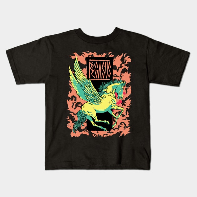 Wings of Olympus | Legendary Pegasus Soars | MythoComix Tee Kids T-Shirt by Popculture Tee Collection